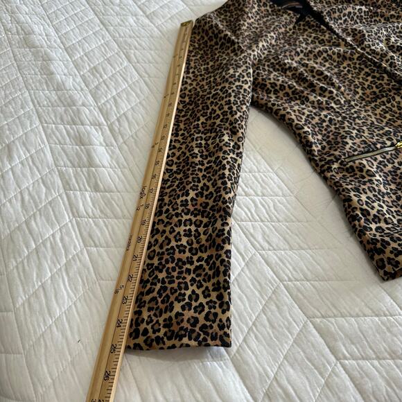 Dana Buchman Women’s Leopard Animal Print Blazer Open Front Zip Pocket | Size 8 - Picture 11 of 12